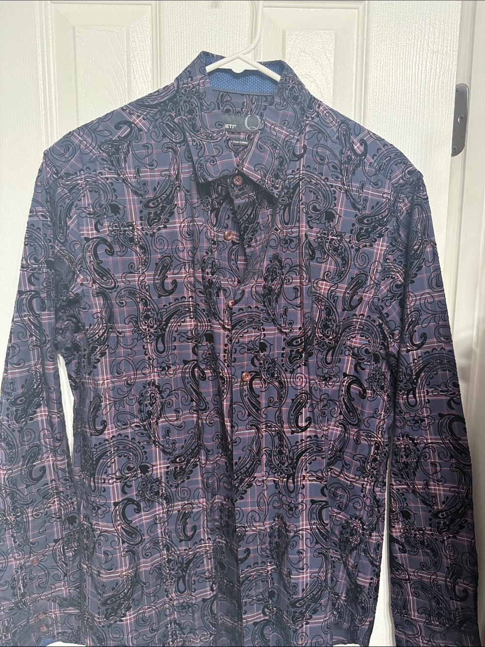 ETTI Purple Plaid Paisley Long-Sleeve Shirt